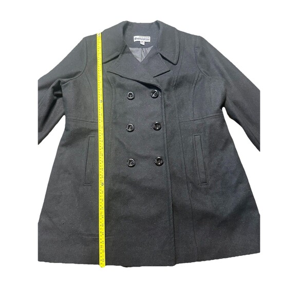 Anne Klein Pea Coat Women’s XXL Black Double Breasted Wool Blend Overcoat - Picture 8 of 9
